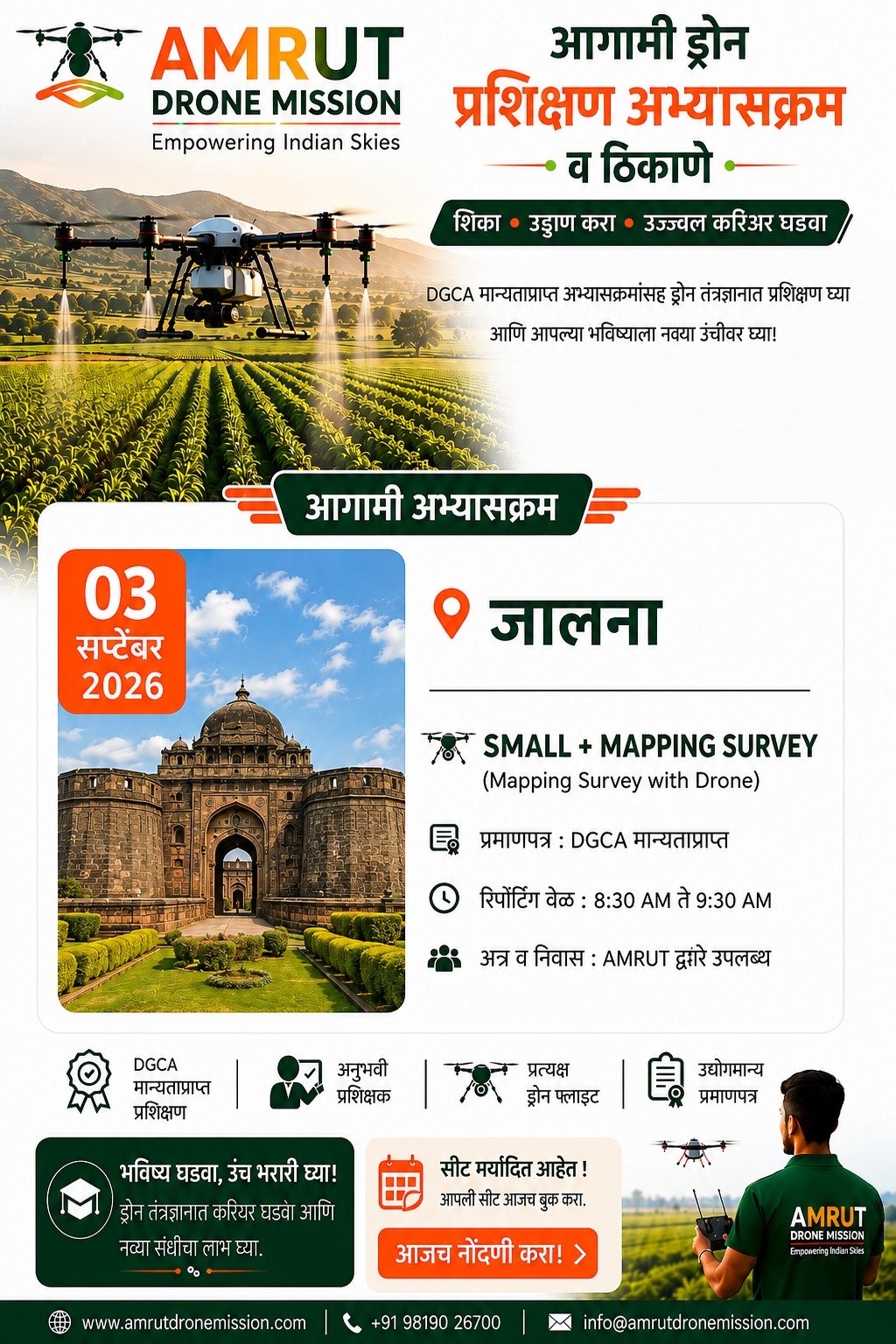 जालना येथे ‘अमृत ड्रोन मिशन’अंतर्गत १० दिवसांचे निवासी ड्रोन प्रशिक्षण