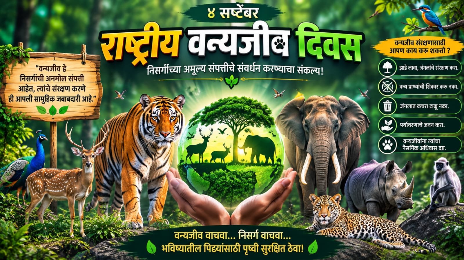 वन्यजीवांच्या संरक्षणाचा संदेश देणारा राष्ट्रीय वन्यजीव दिवस