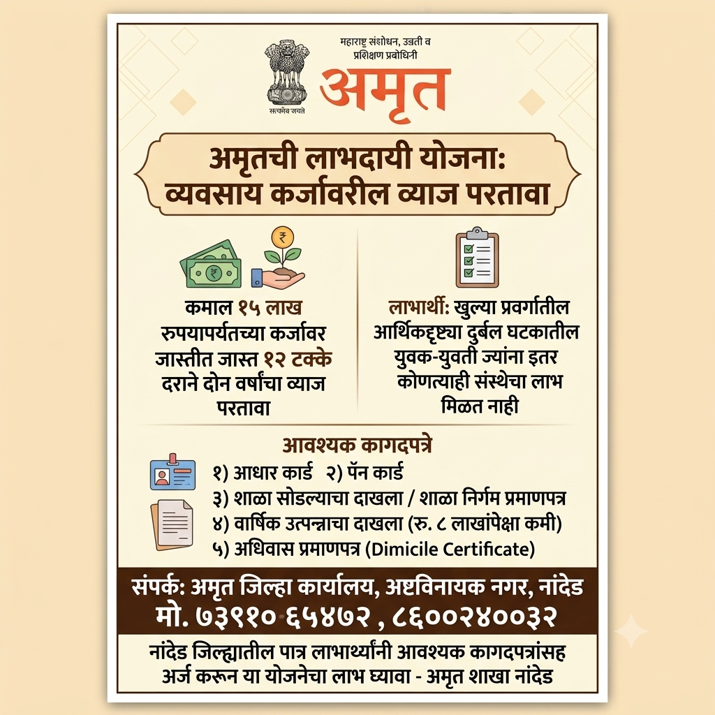 सुवर्णसंधी! अमृत वैयक्तिक कर्ज व्याज परतावा योजना