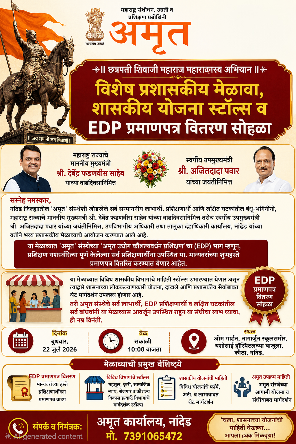 महा-प्रशासकीय मेळावा व ‘अमृत’ EDP प्रमाणपत्र वितरण सोहळा!